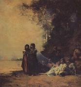 Eugene Fromentin Femmes egyptiennes au bord du Nil (mk32) oil painting picture wholesale